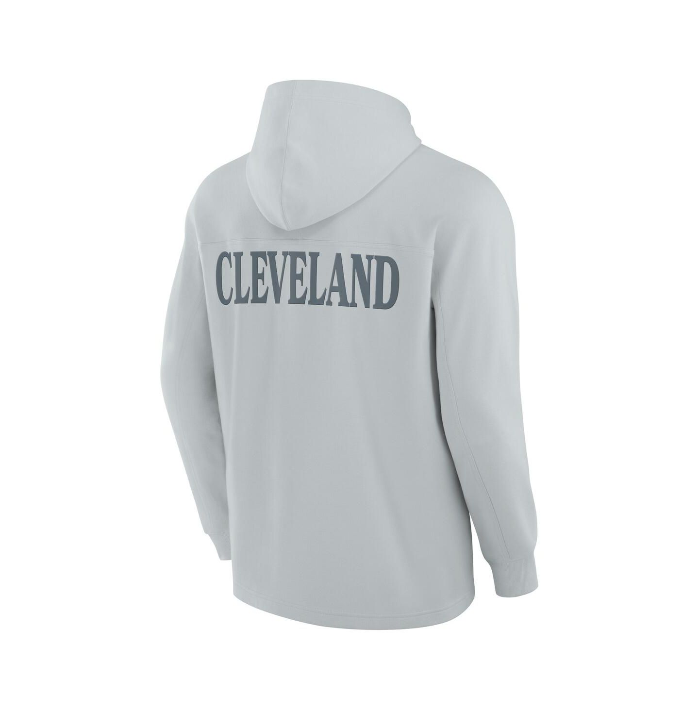 Мужское худи Fanatics Gray Cleveland Browns Elements Blaze Tri-Blend Long Sleeve T-Shirt — фото 2