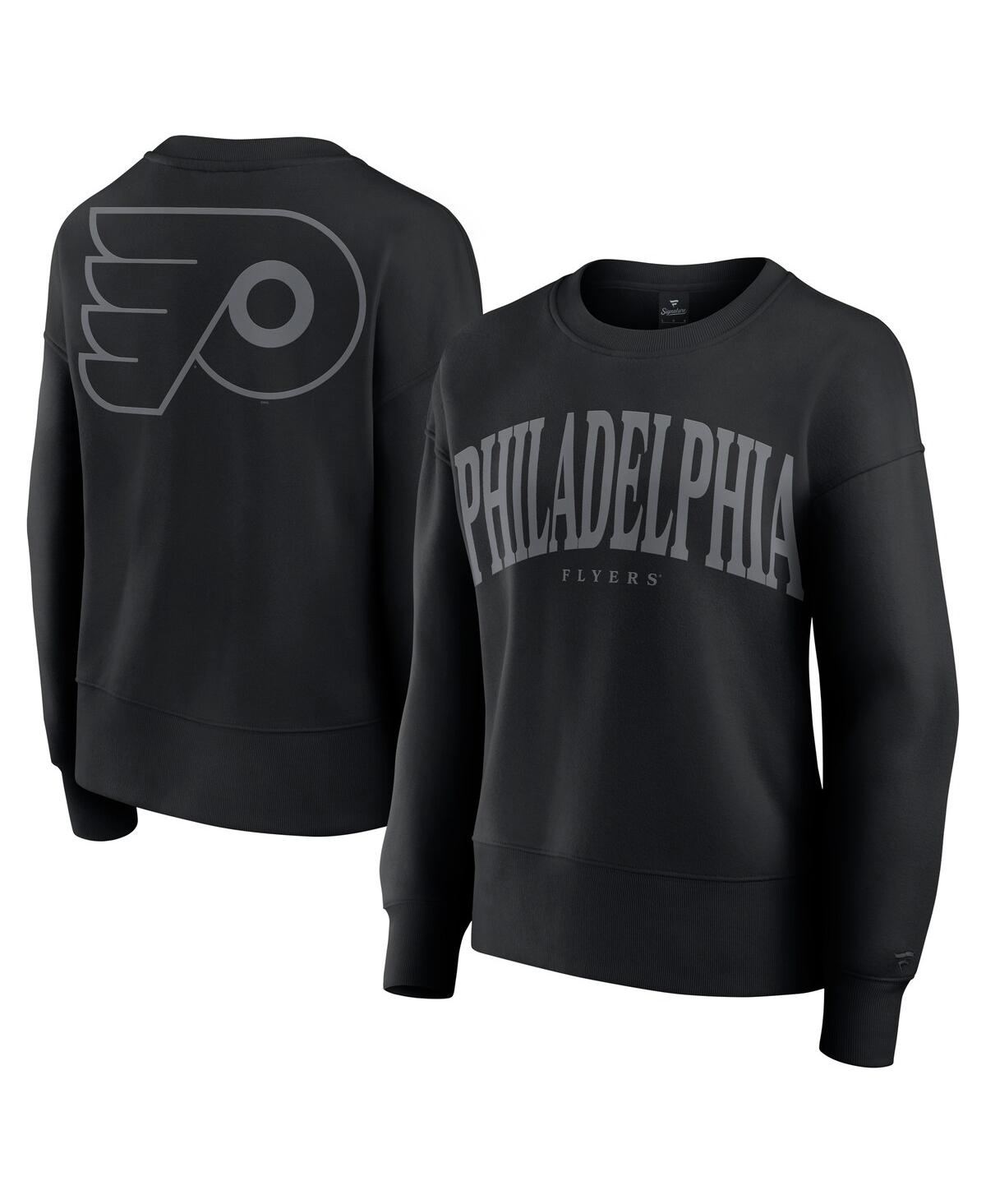 Fanatics Women's Black Philadelphia Flyers Elements Flow Pullover Sweatshirt In Black