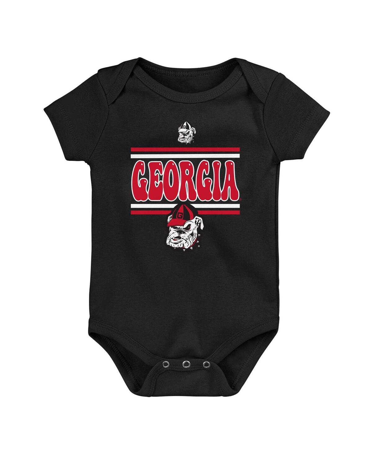 Outerstuff Newborn Red Georgia Bulldogs Sunday Comics 3-pack Bodysuit Set In Red