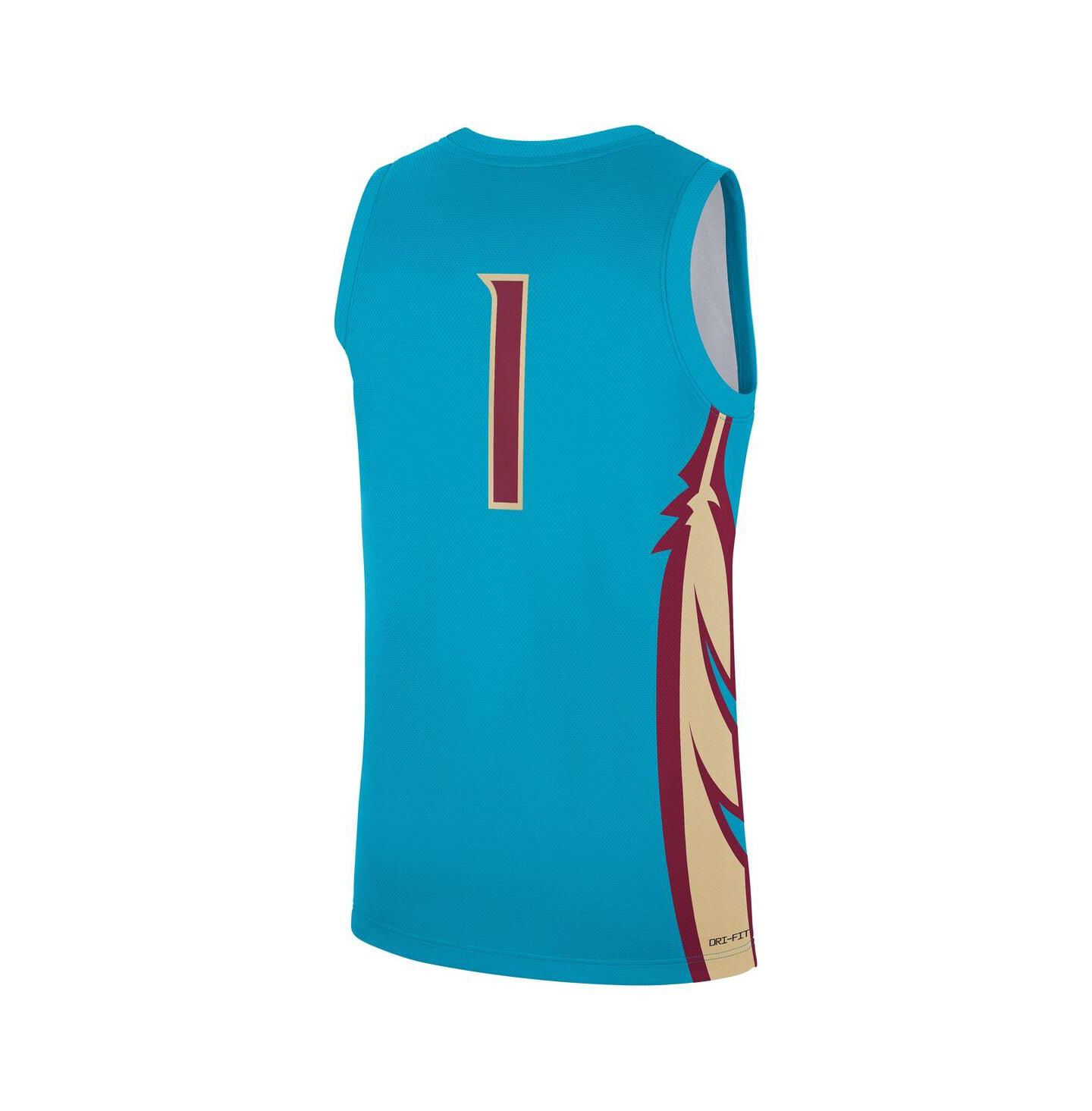 Мужской топ Nike 1 Turquoise Florida State Seminoles Alternate Replica Jersey — фото 2