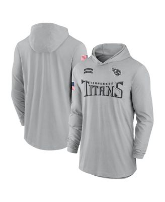 Nike - Men's Gray Tennessee Titans 2024 Salute to Service Lightweight Performance Long Sleeve Hooded T-Shirt