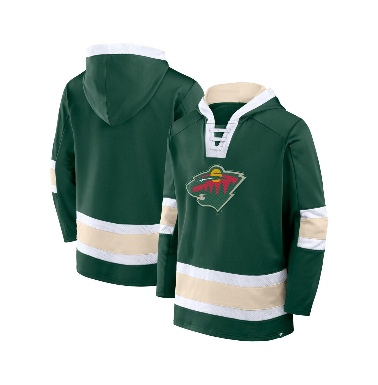 Мужское худи Fanatics Green Minnesota Wild Inside Line Fleece Pullover — фото 1