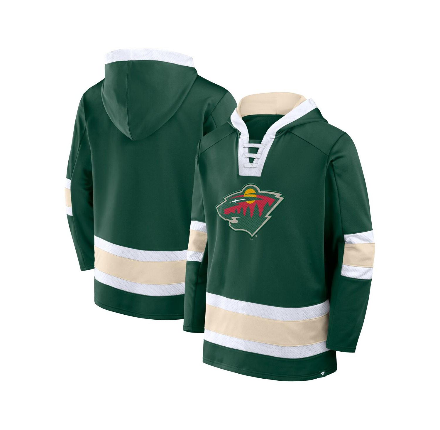 Men's Green Minnesota Wild Inside Line Fleece Pullover Hoodie