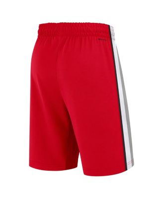 Men's Scarlet Ohio State Buckeyes Road Replica Performance Basketball Shorts