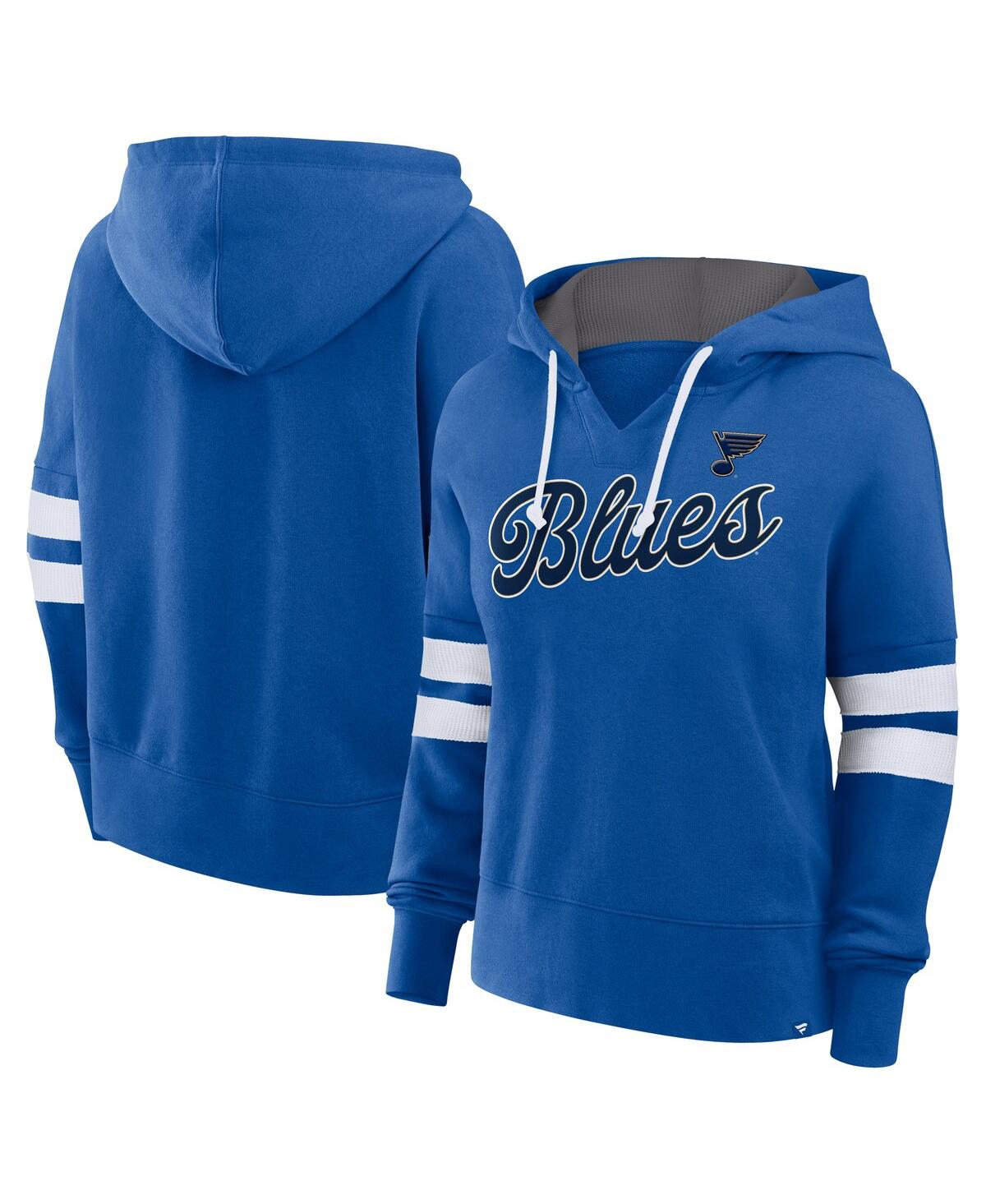 Fanatics Women's Blue St. Louis Blues Seize Fleece Pullover Hoodie In Blue