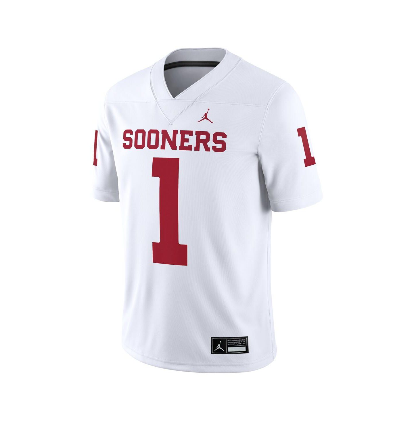 Мужской топ Jordan 1 White Oklahoma Sooners Game Jersey — фото 2