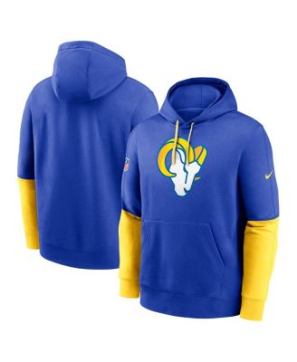 Nike - Men's Royal Los Angeles Rams 2024 Sideline Club Pullover Hoodie