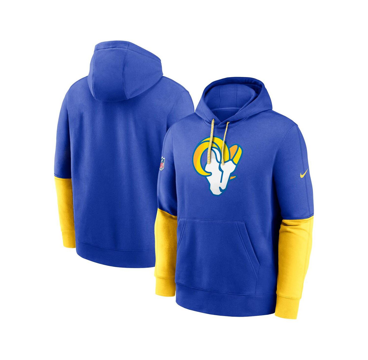 Men's Royal Los Angeles Rams 2024 Sideline Club Pullover Hoodie