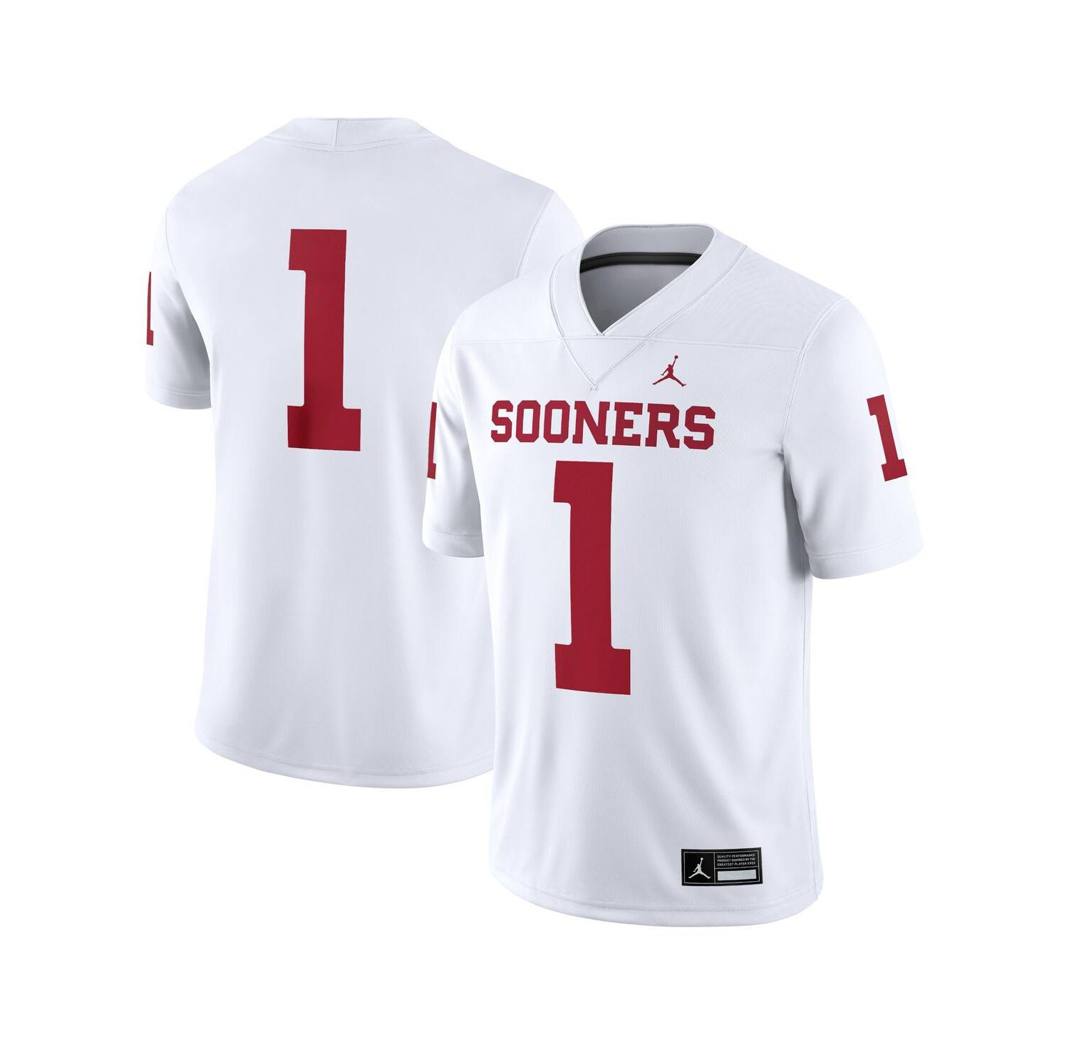 Men's 1 White Oklahoma Sooners Game Jersey