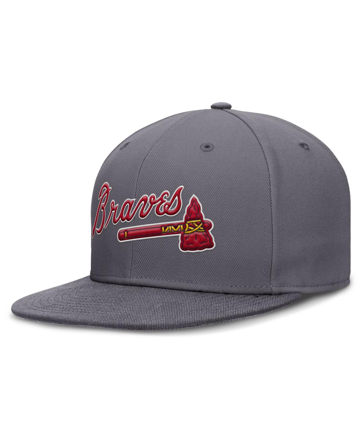 Nike Men's Gray Atlanta Braves Performance True Fitted Hat In Gray