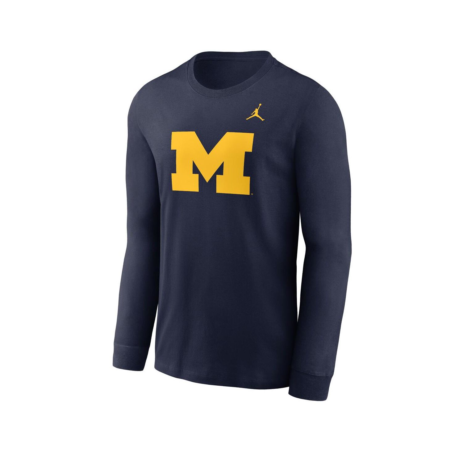 Men's Navy Michigan Wolverines Primary Logo Long Sleeve T-Shirt
