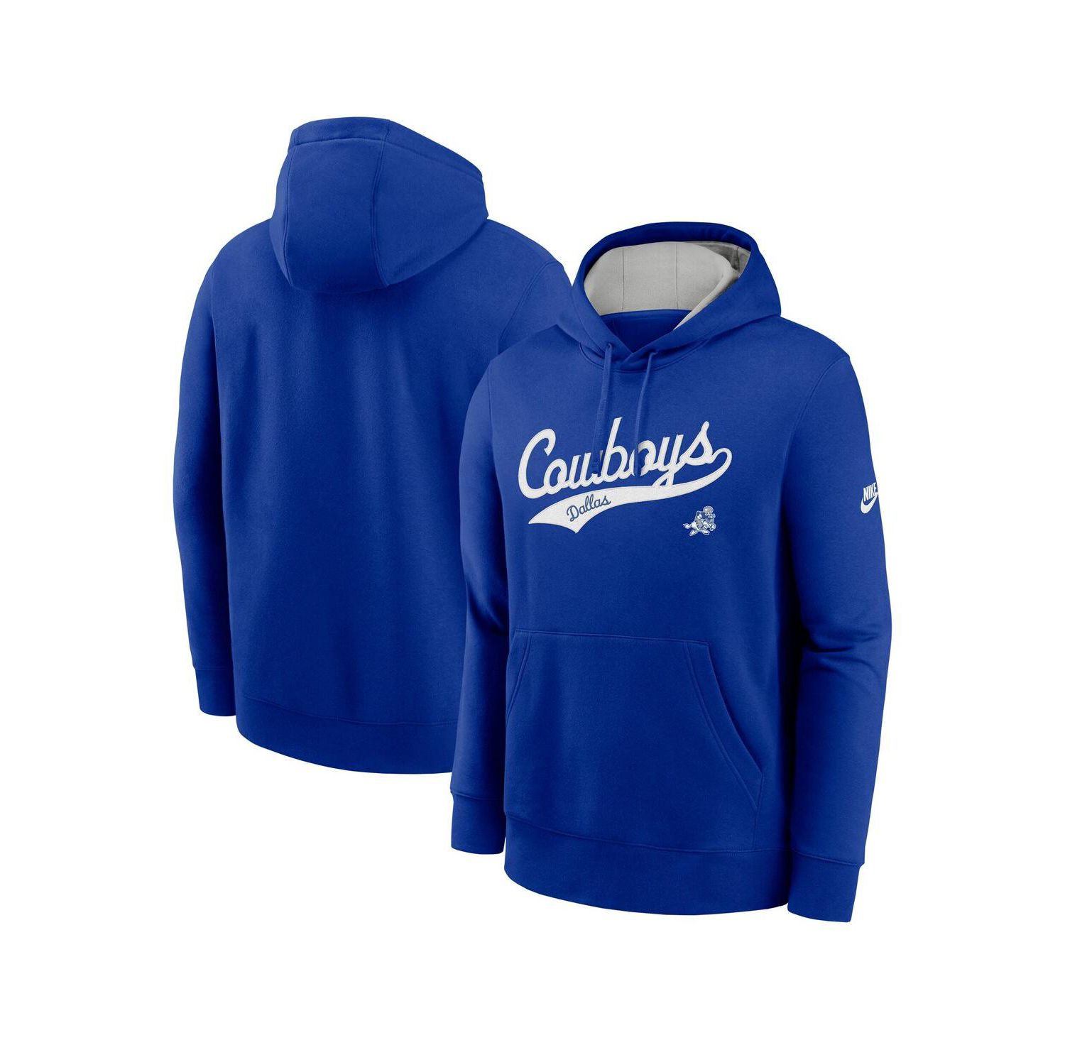 Men's Royal Dallas Cowboys Rewind Tail Sweep Club Pullover Hoodie