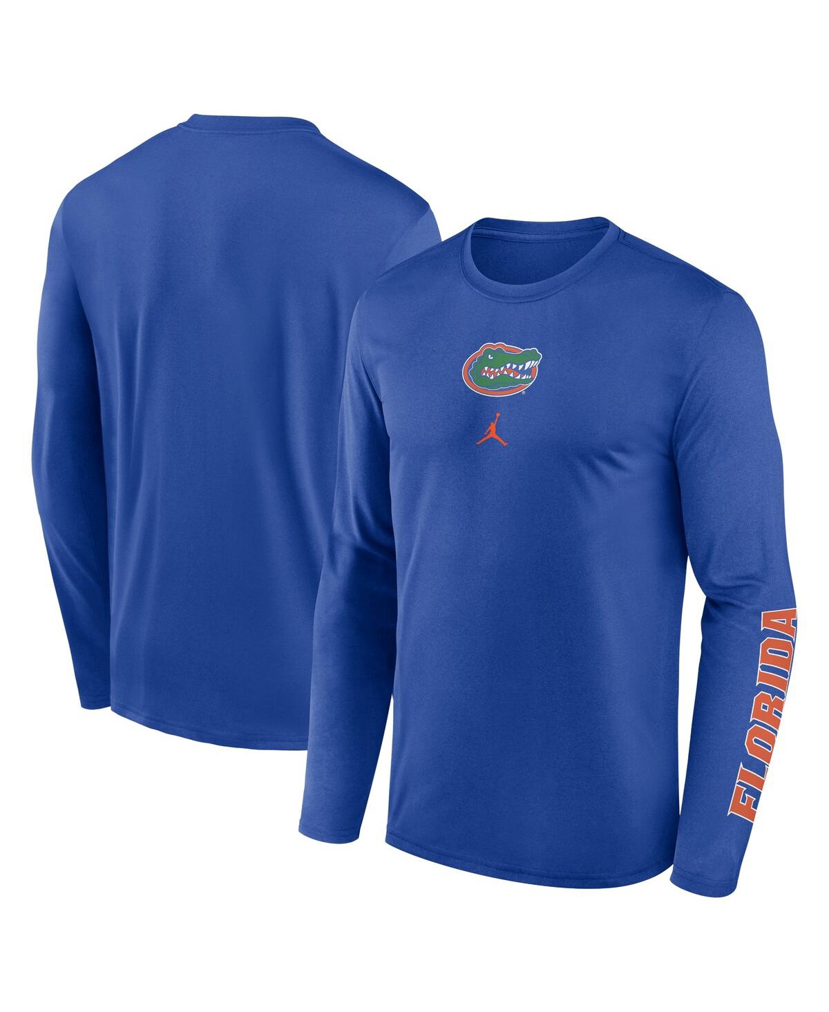 Jordan Men's Royal Florida Gators Primetime Center Lockup Two-hit Legend Long Sleeve T-shirt In Royal