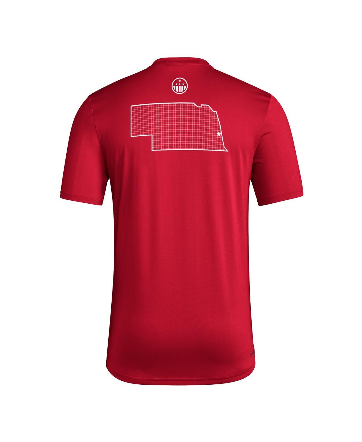 ADIDAS ORIGINALS MEN'S SCARLET NEBRASKA HUSKERS HONOR SUPPORT PRE-GAME T-SHIRT
