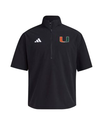 Men's Black Miami Hurricanes 2024 Half-Zip Short Sleeve Training Jacket
