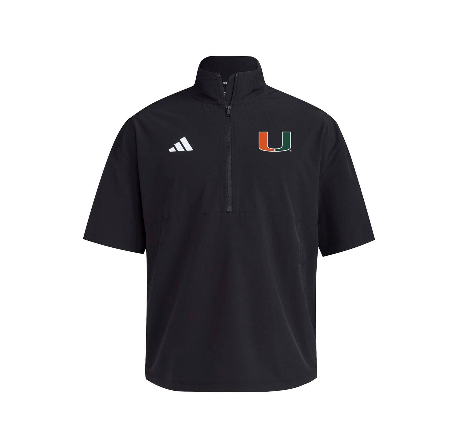 Men's Black Miami Hurricanes 2024 Half-Zip Short Sleeve Training Jacket