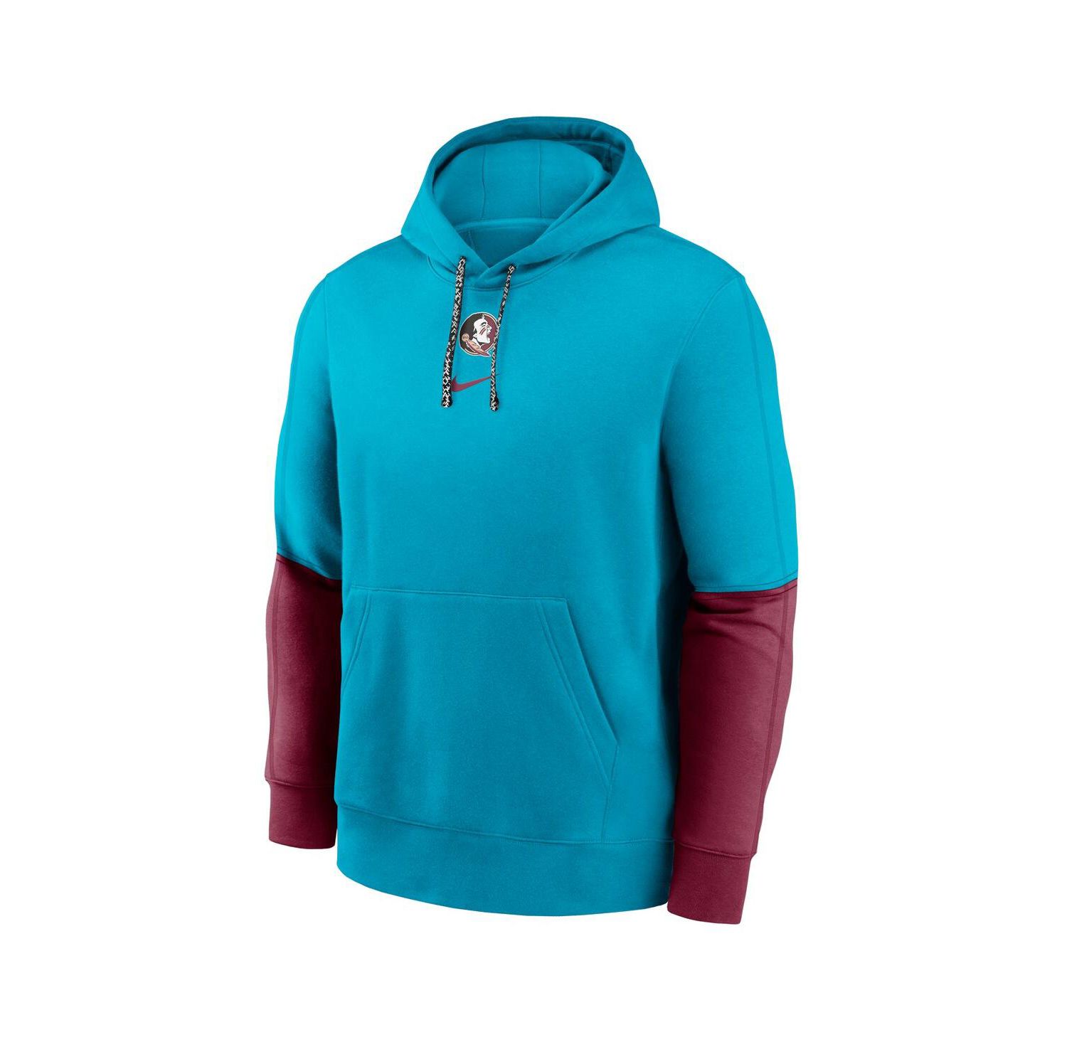 Men's Turquoise/Garnet Florida State Seminoles 2024 Sideline Club Fleece Pullover Hoodie
