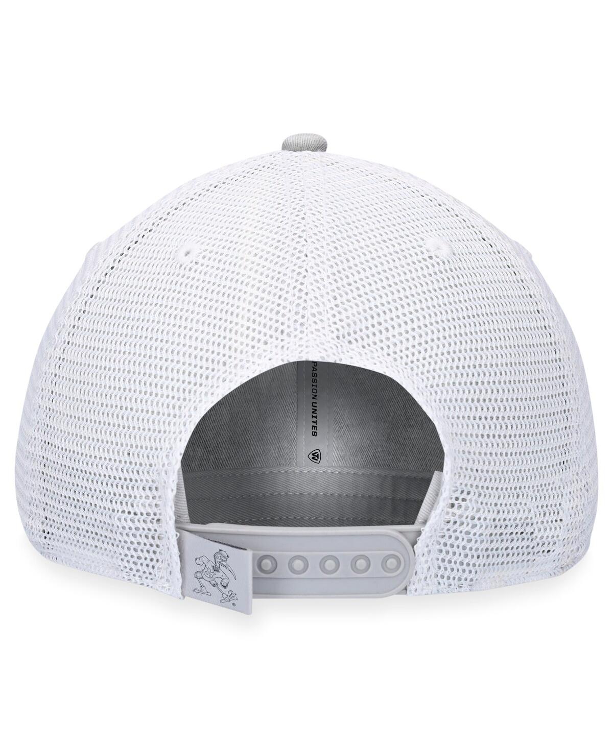 Top Of The World Men's Gray/white Miami Hurricanes Slate Trucker Adjustable Hat In Gray,white