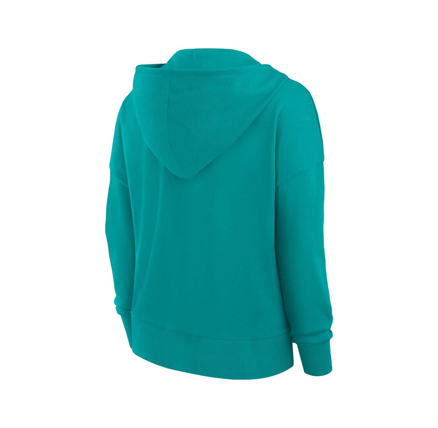 Women's Aqua Miami Dolphins Blitz Left Lace-Up Pullover Hoodie