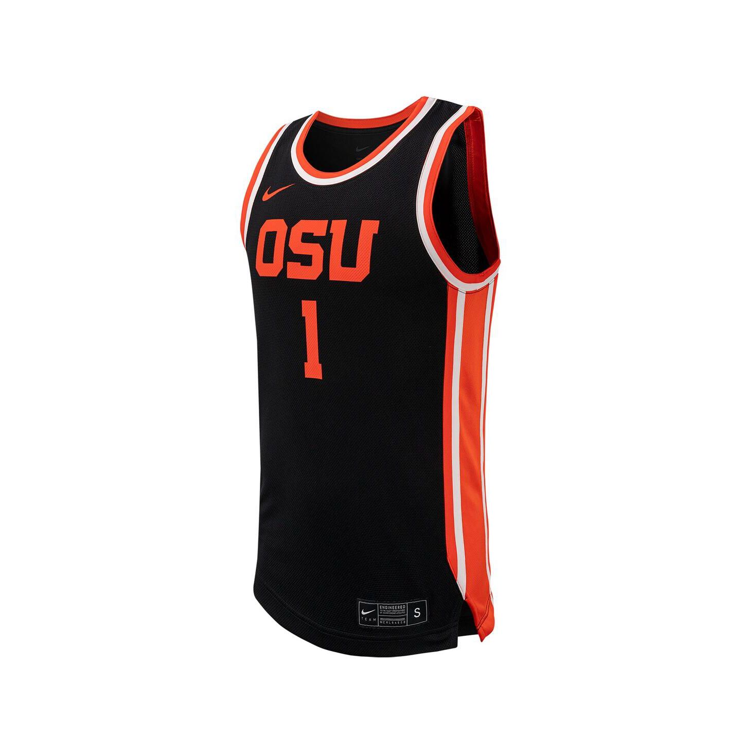 Мужской топ Nike #1 Black Oregon State Beavers Replica jersey Basketball Jersey — фото 5