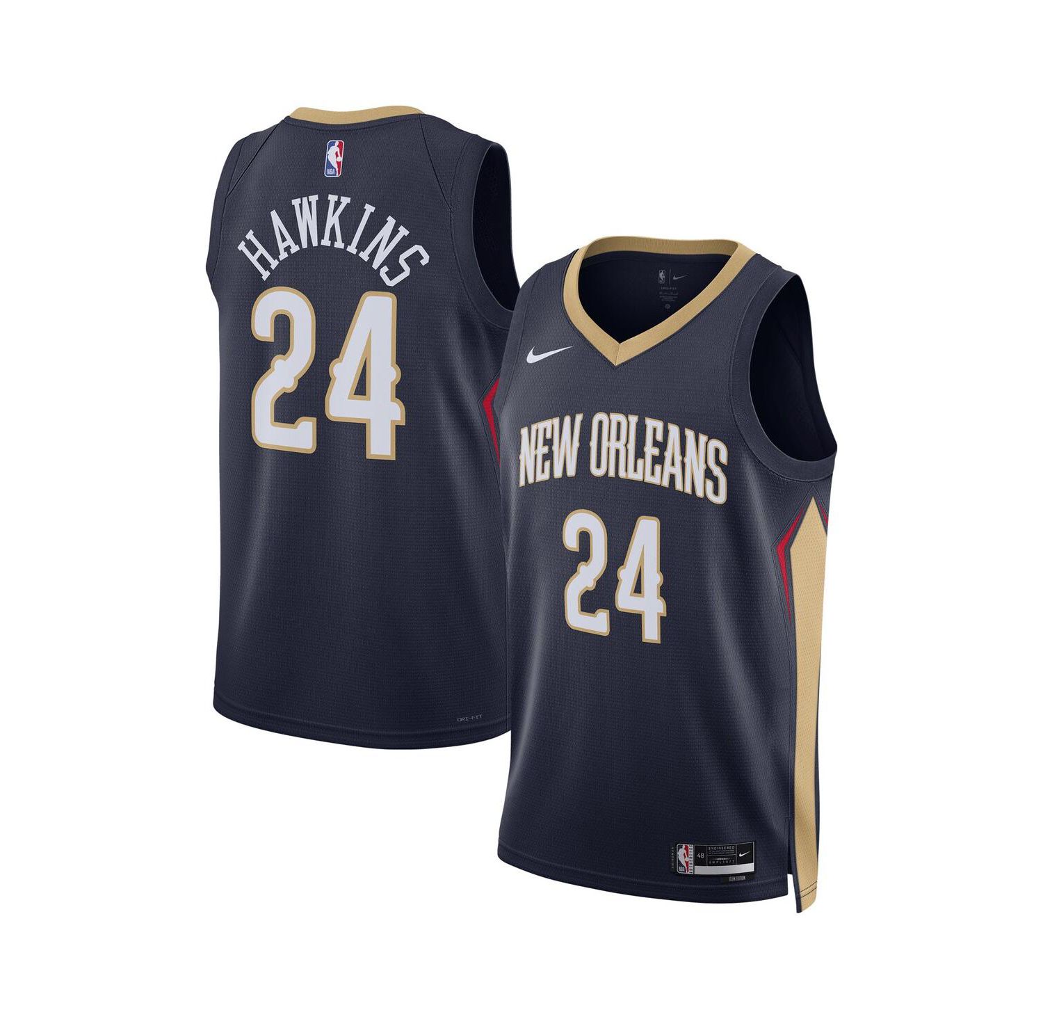 Men's and Women's Hawkins Navy New Orleans Pelicans Swingman Jersey - Icon Edition