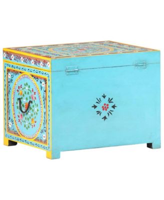 Hand Painted Storage Box x 19.7"x15.7"x15.7" Solid Mango Wood