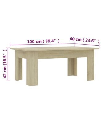 Coffee Table Sonoma Oak 39.4"x23.6"x16.5" Engineered Wood