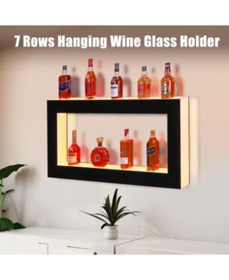 Acrylic LDE Wine Cabinet - LED Wine Display Rack, Remote Control, App-Controlled, Modern Design, 48-Inch 2-Tier