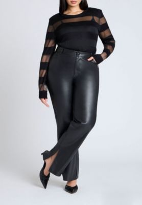 Women's Sheer Stripe Sweater With Shoulder Pad