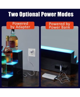 40-Inch Acrylic LED Wine Display Rack - Remote Control, App-Controlled, Modern Design, 3-Tier Shelf, and Home Bar Accessories