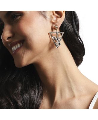 Geometric Snake Drop Earrings