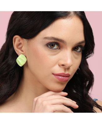 Textured Enamel Stud Earrings