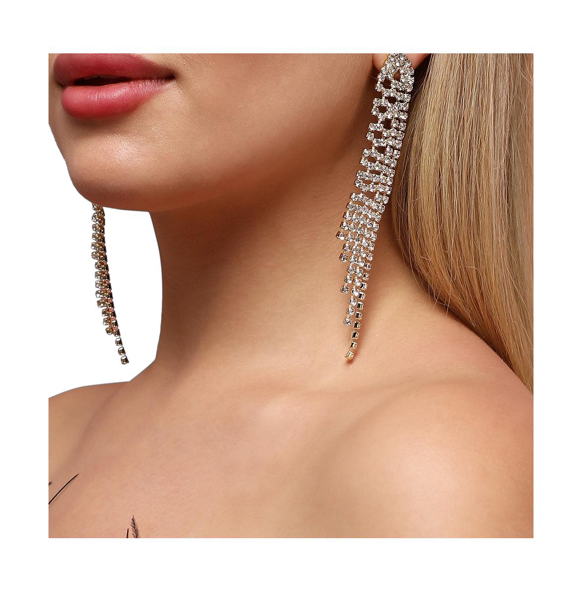 Sohi Casual Drop Earrings In Silver