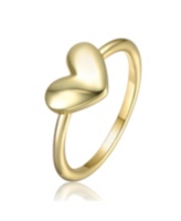 GiGiGirl Minimalist Heart-Shaped Band Ring in White Gold Plated, 14K Gold Plated, or 18K Rose Gold Plated - Gold