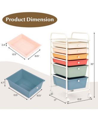 6 Drawer Rolling Storage Cart Scrapbook Paper Office Organizer