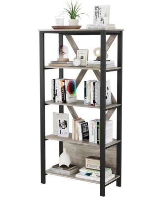 Industrial Open Display Wood Shelves with Dimmable RGB Strip Light