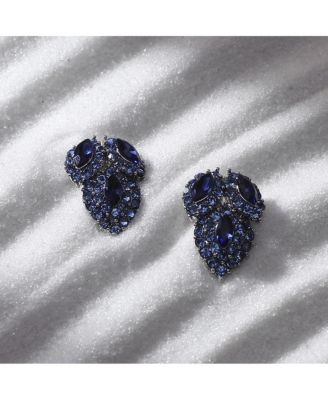 Crystal Leaf Stud Earrings