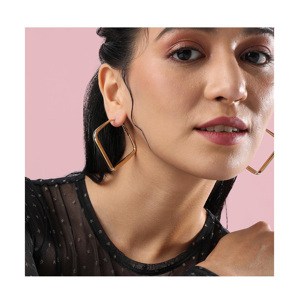 Minimal Diamond Hoop Earrrings