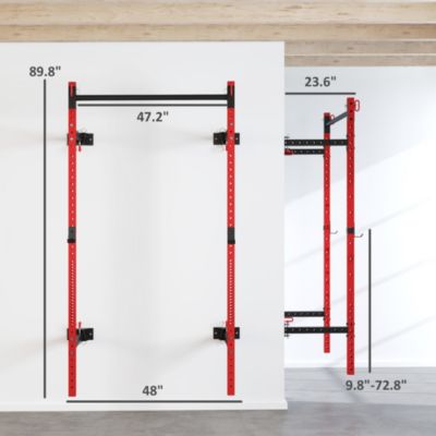 Folding Squat Rack with Pull Up Bar, 1000 Pounds Capacity,