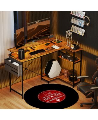 58" Reversible L Shaped Desk, Corner Computer Desk,