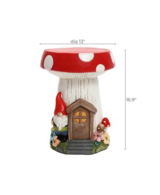 Gnome Mushroom MgO Indoor and Outdoor Sculpture Side Table