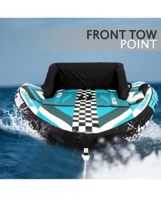 Inflatable Towable Tube With Front Tow Point & Stabilizer Walls - 2-Person Capacity