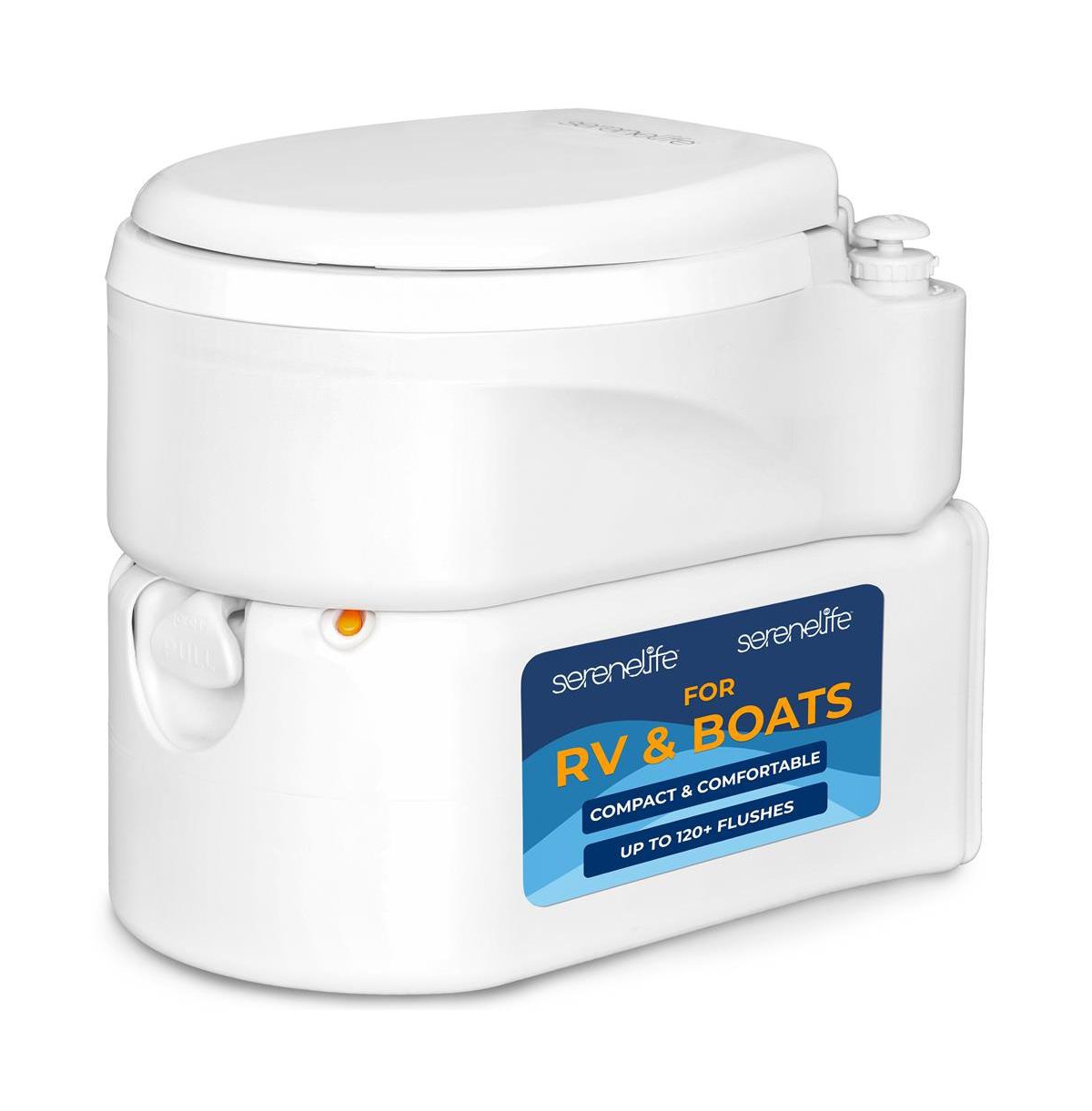 Outdoor Portable Cassette Toilet With Detachable Tank & Level Indicator - White