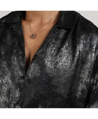 Men's Midnight Black & Chalice Silver Metallic Ombre Shirt