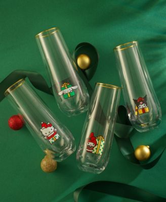 Hello Kitty and Friends Holiday Stemless Flutes, Set of 4