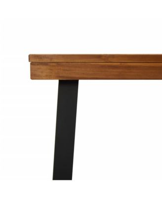 Garden Table Natural wood Solid acacia wood and powder-coated metal