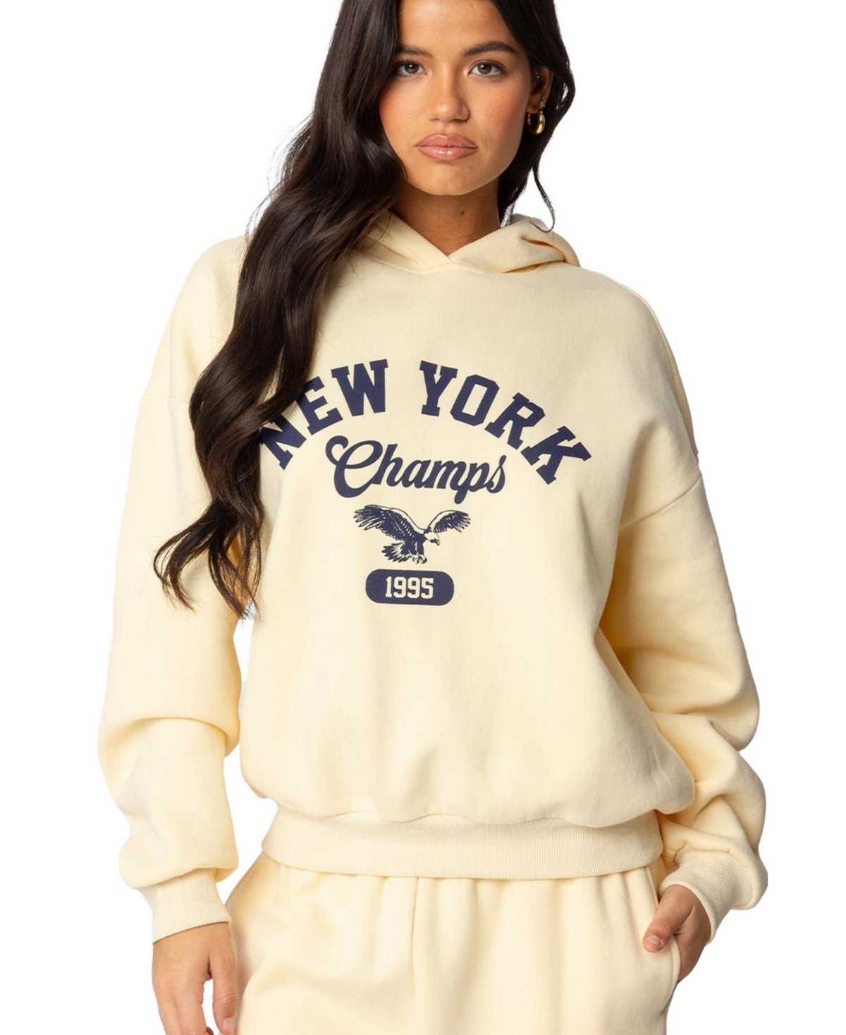Womens New York Champs Hoodie - Yellow