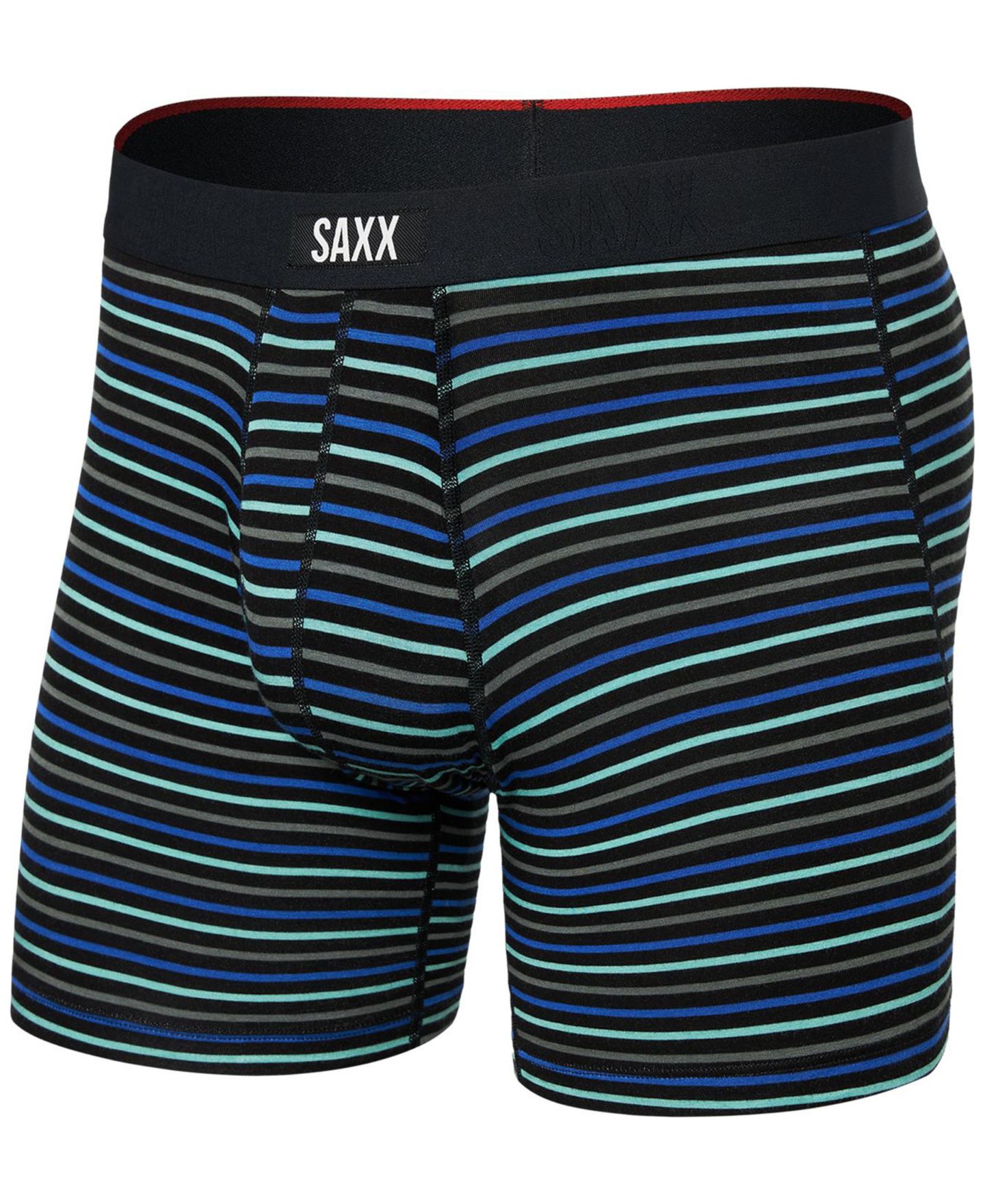 Трусы-боксеры Slim-Fit для мужчин, с принтом — SAXX, цвет: Полосатый синий — фото 1