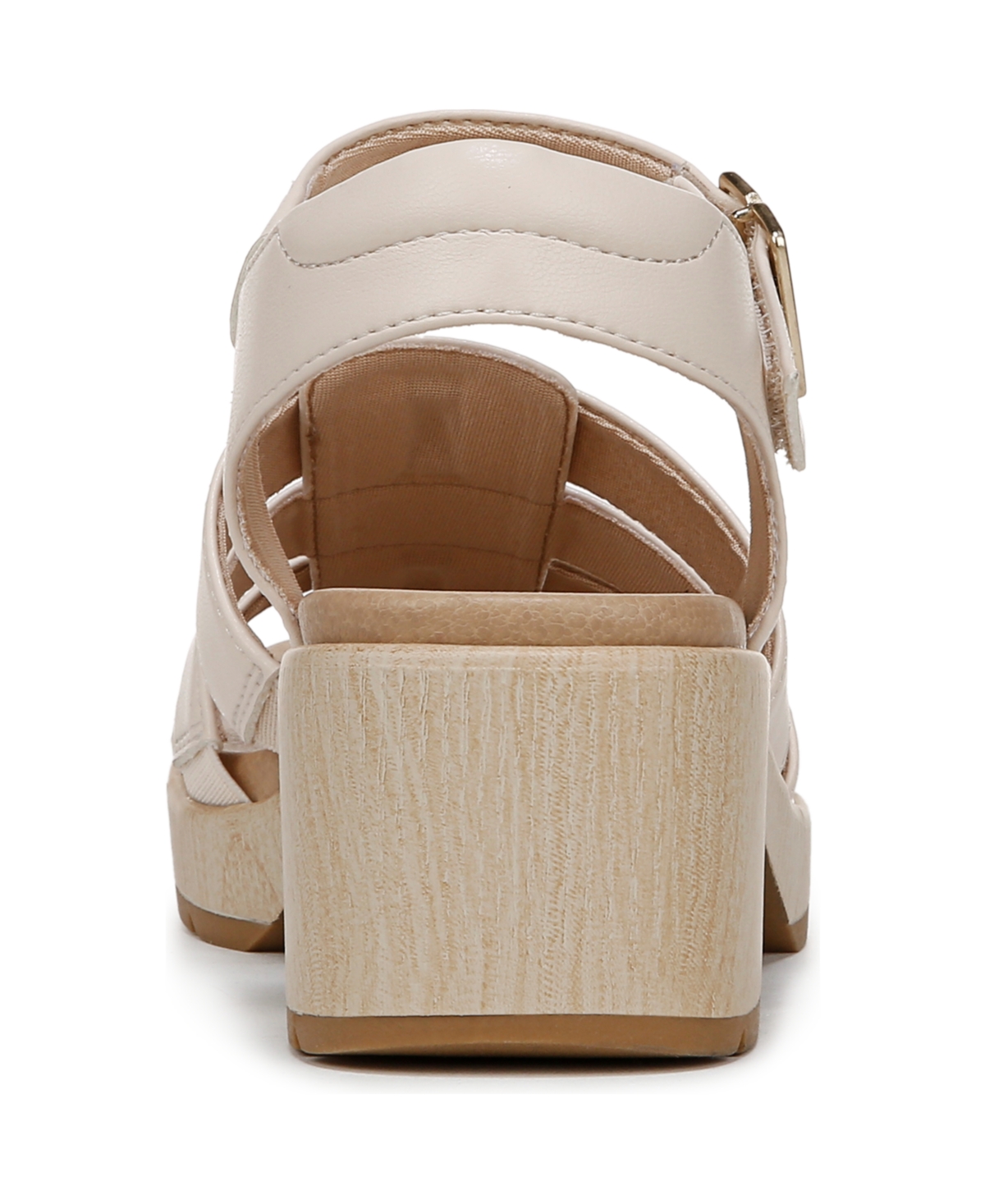 Shop Dr. Scholl's Women's Oh Kay Block Heel Dress Sandals In Sand Dollar Faux Leather