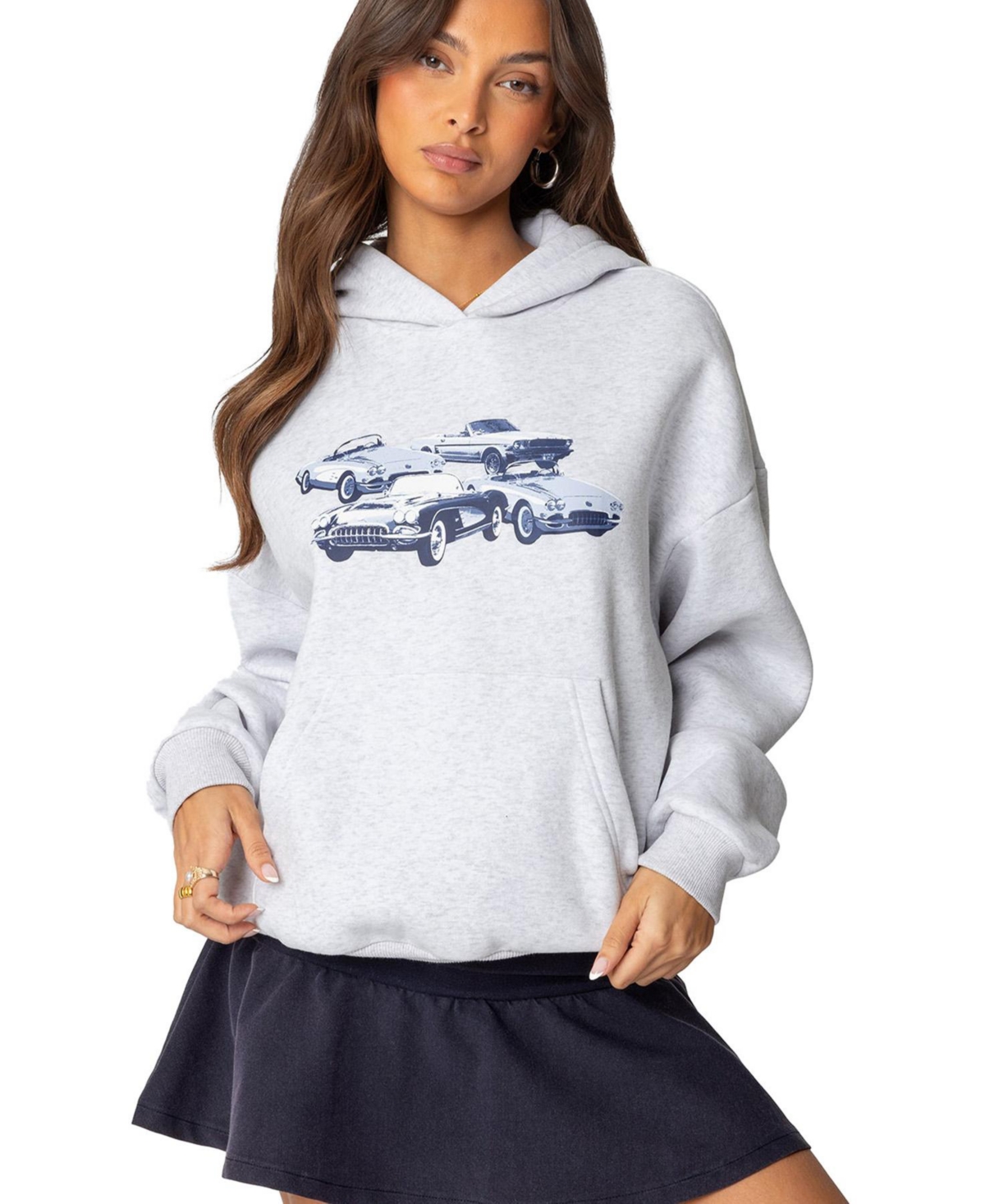 Women's Retro Rides Hoodie - Gray melange